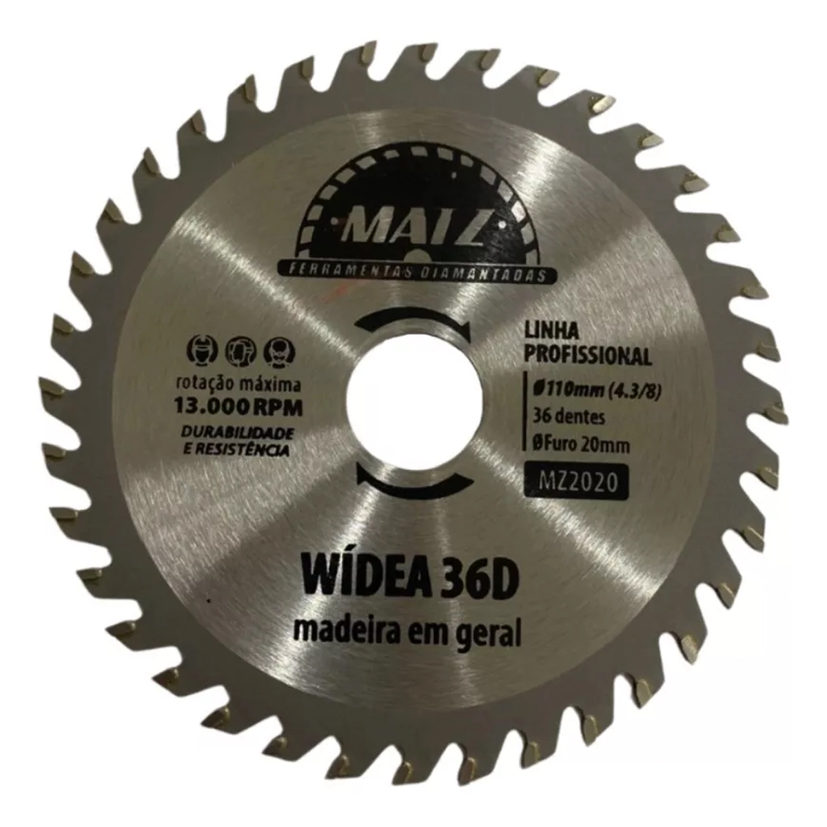 Disco Serra Wídea P/ Madeira 36 Dentes 110mm X 20mm Matz