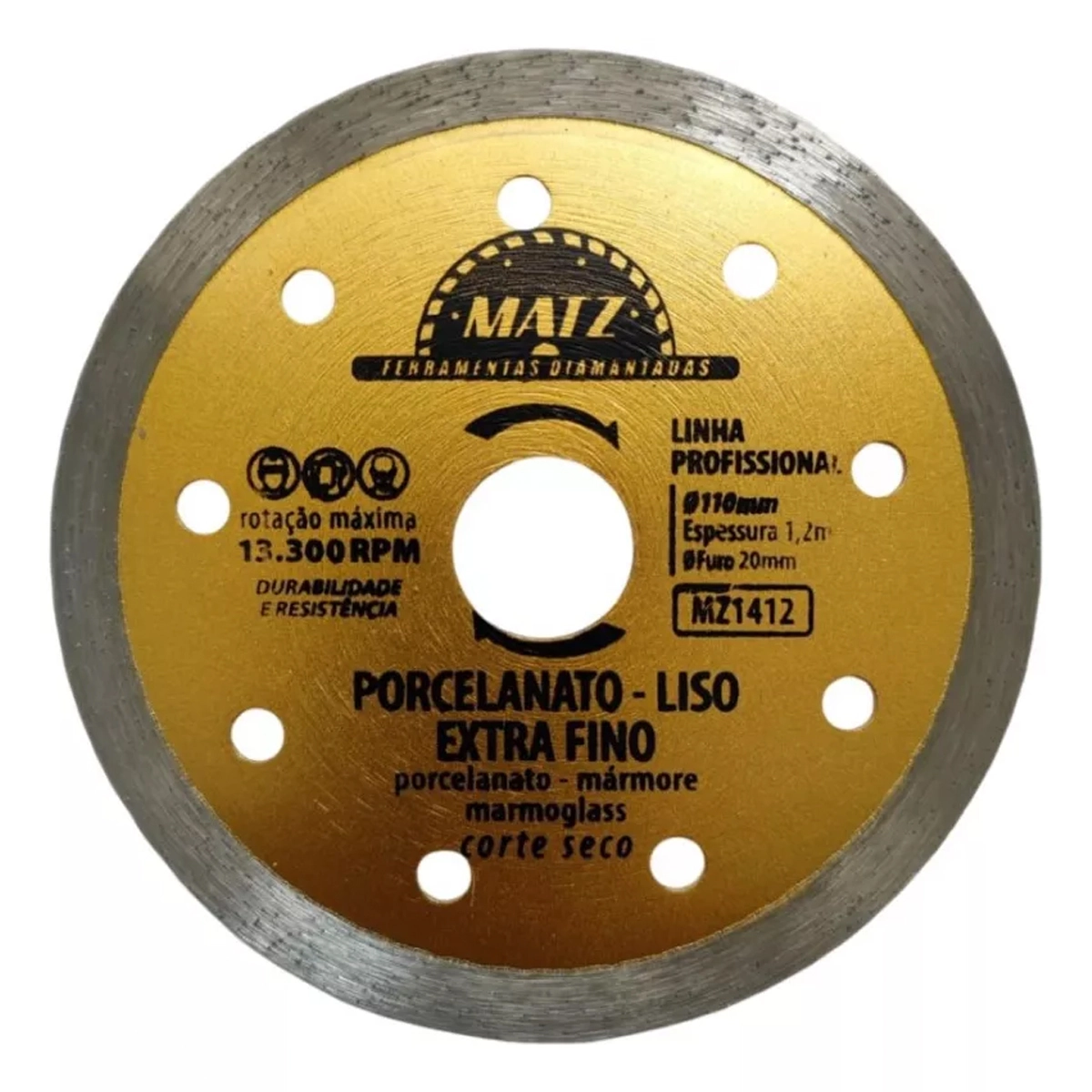 Disco Diamantado Porcelanato Liso Extra Fino 110x20mm Matz