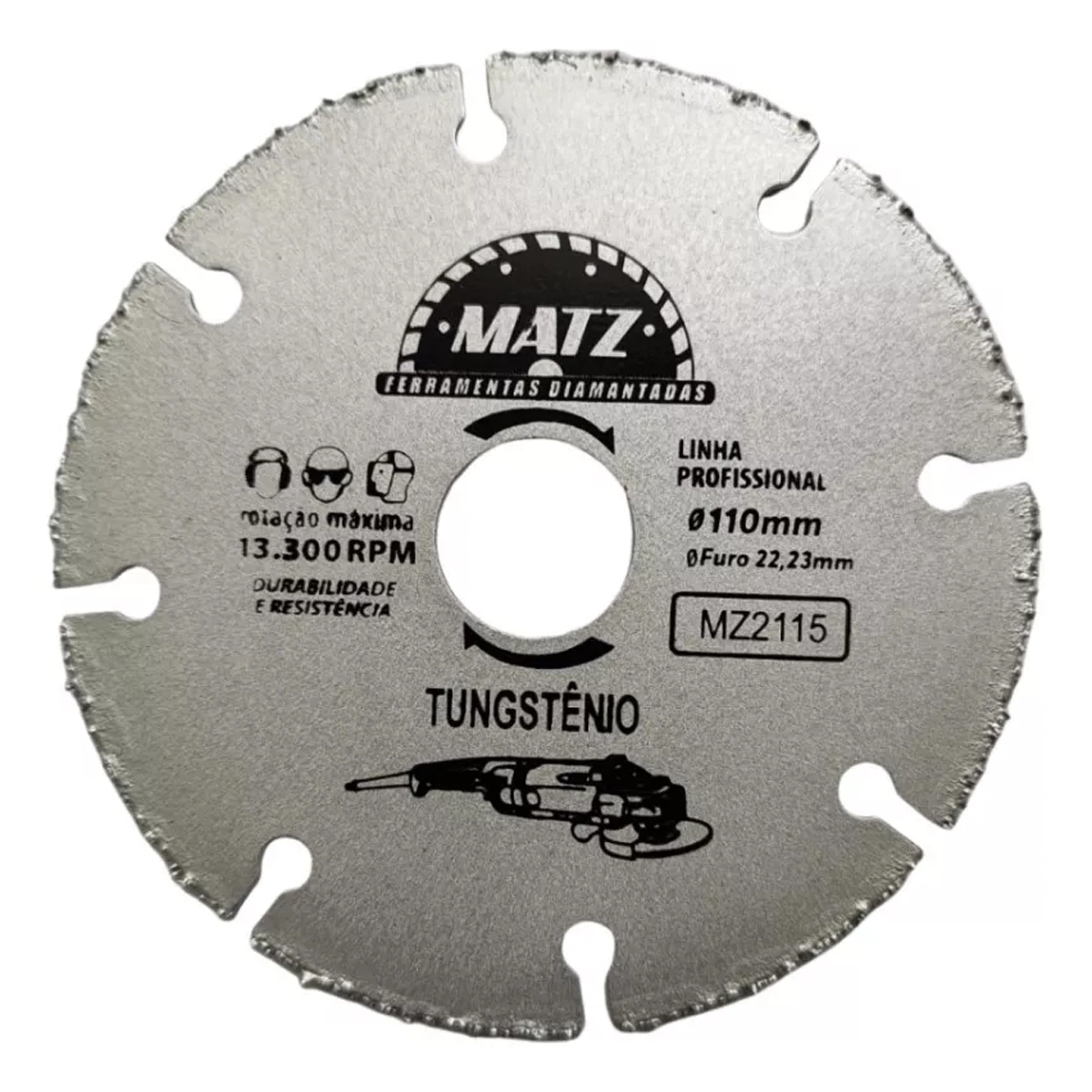 Disco Segmentado Tungstênio Esmerilhadeira 110x22,23mm Matz