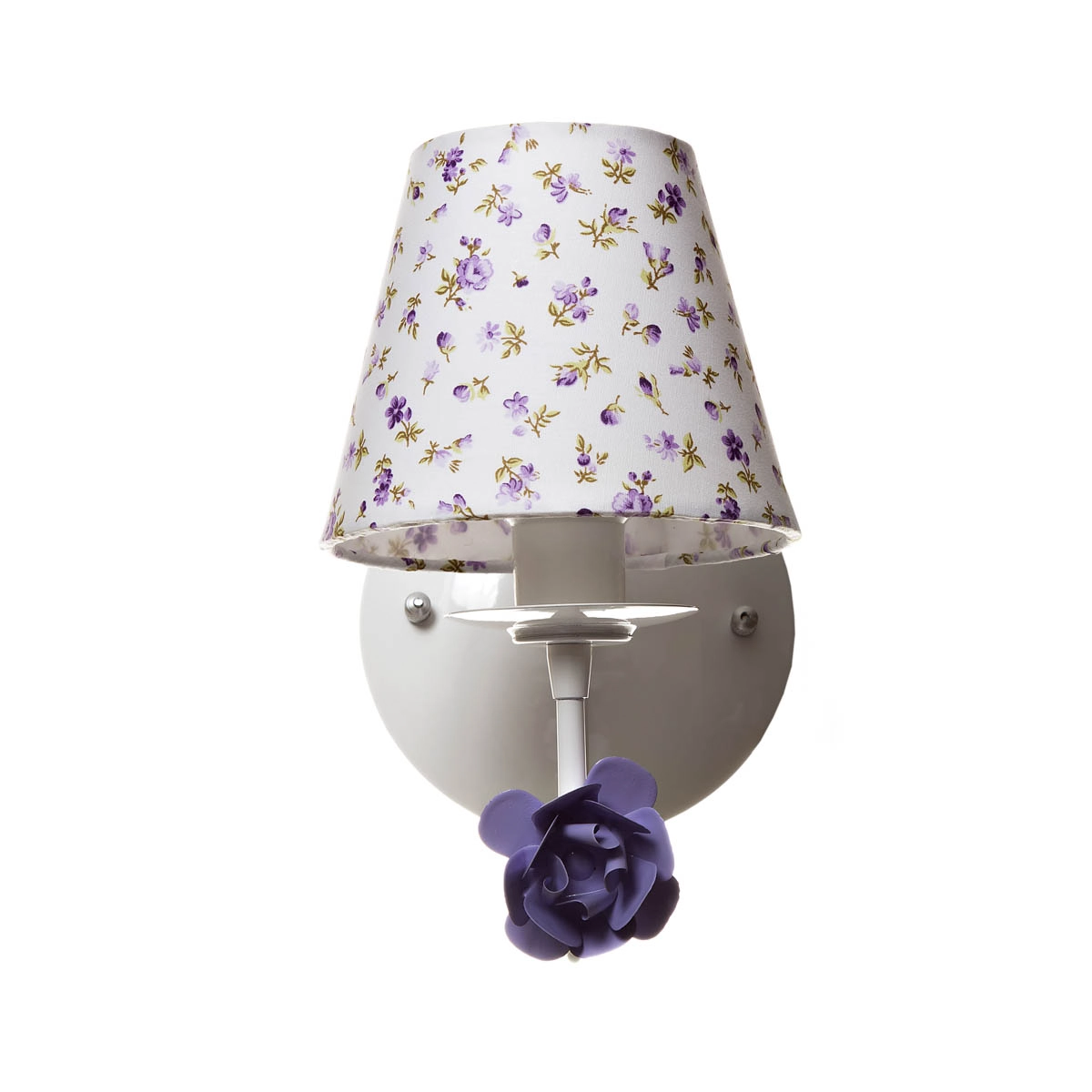 Arandela 1 Lâmpada Flor Lilás Quarto Bebê Infantil