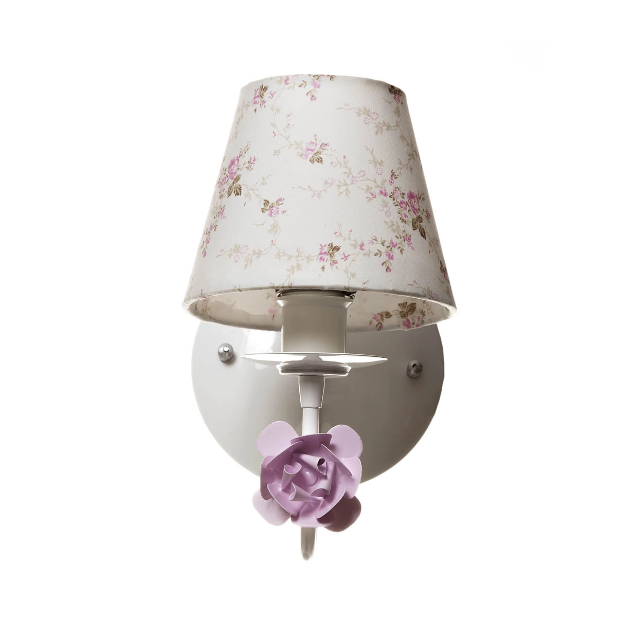 Arandela 1 Lâmpada Flor Rosa Quarto Bebê Infantil