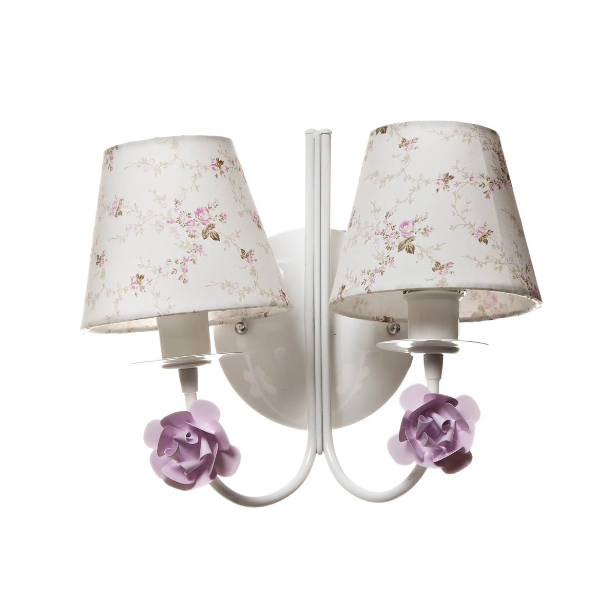Arandela 2 Lâmpadas Flores Rosa Quarto Bebê Infantil