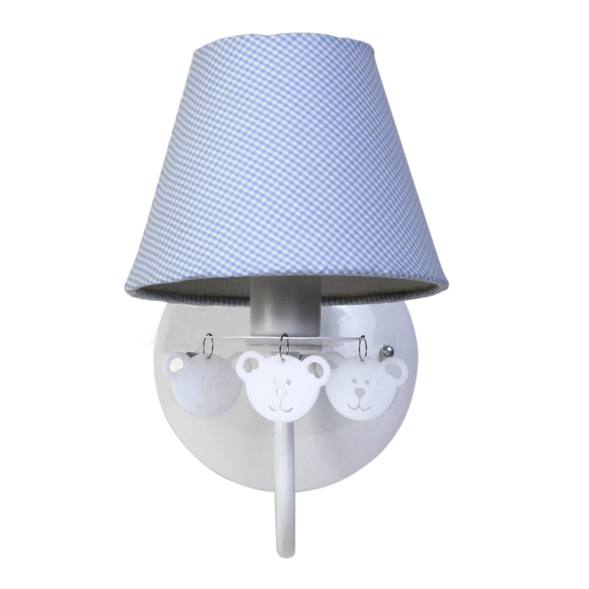 Arandela 1 Lâmpada Ursinhos Azul Quarto Bebê Infantil