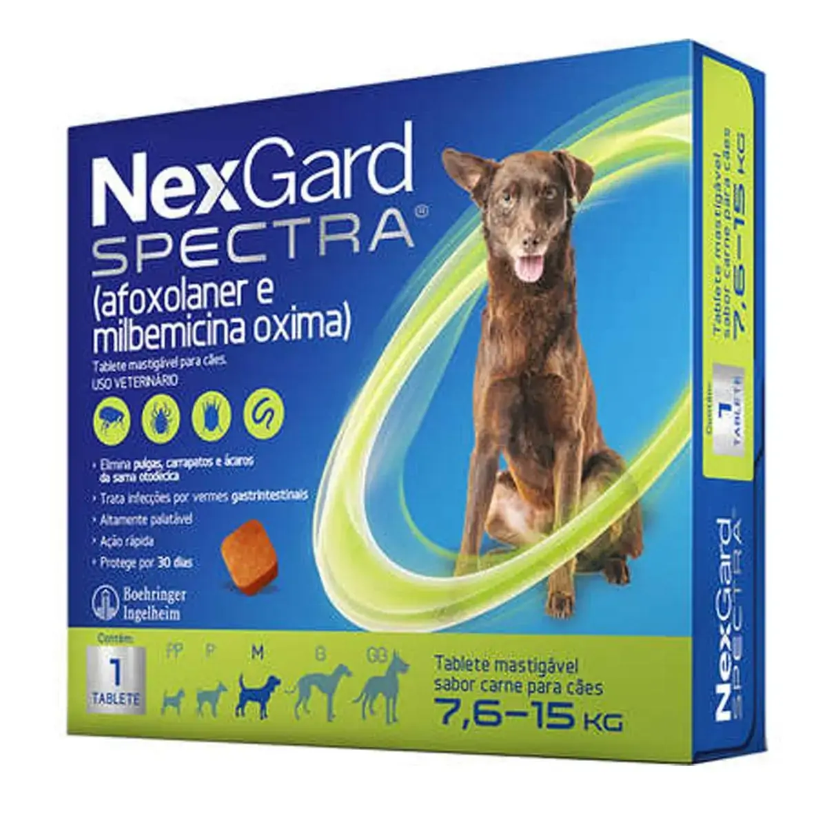 Antipulgas e Carrapatos NexGard Spectra para Cães de 7,6 a 15kg 1 Tablete