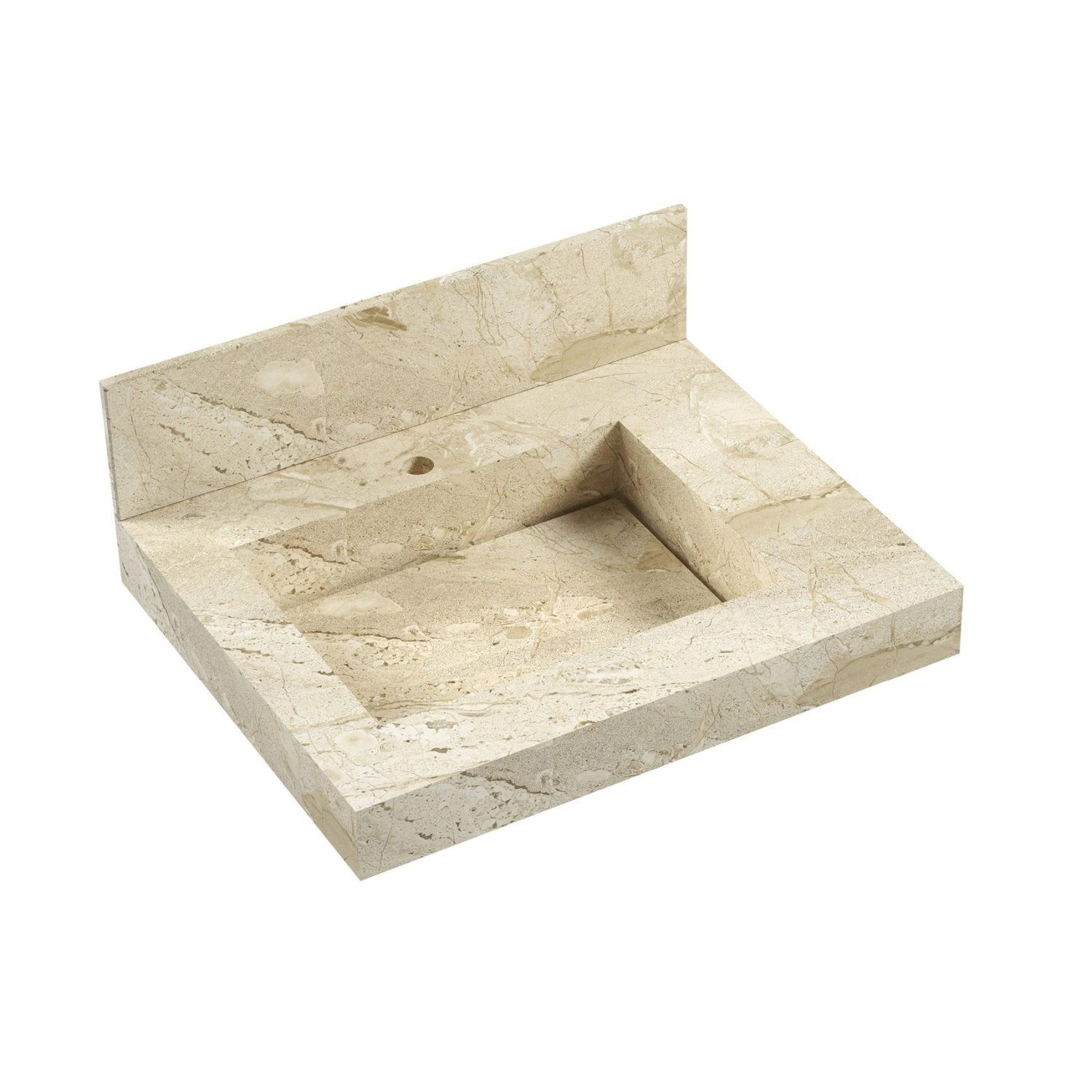 Cuba Esculpida Em Porcelanato Slim Para Banheiro 60cm Blu Travertino