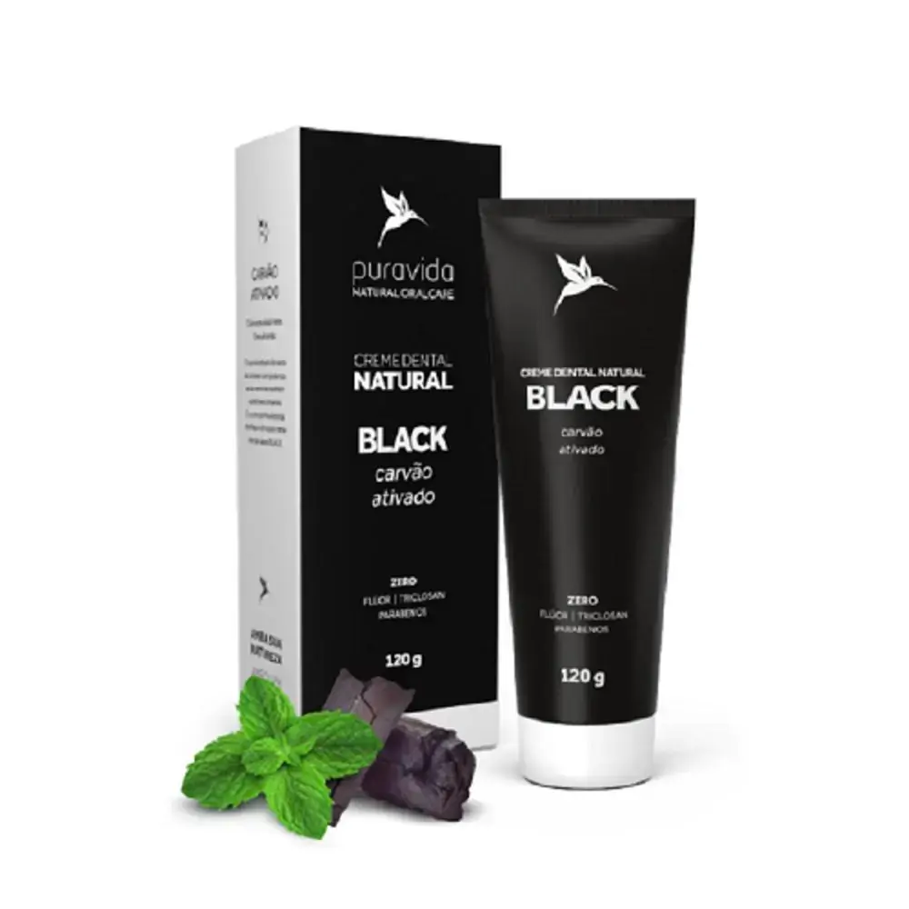 Puravida Creme Dental Natural Black Carvao Ativado 120g