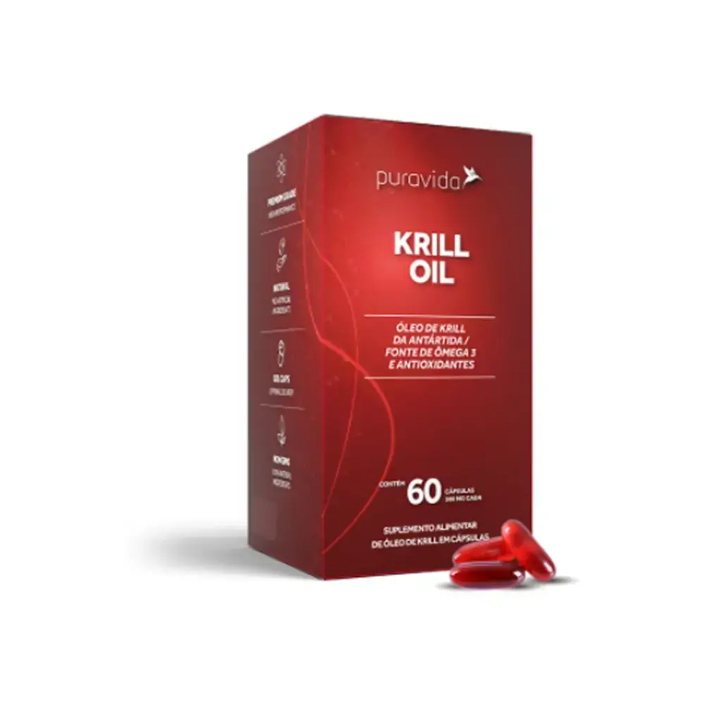 KRILL OIL FONTE SUSTENTÁVEL DE ÔMEGA 3 60CAP PURAVIDA