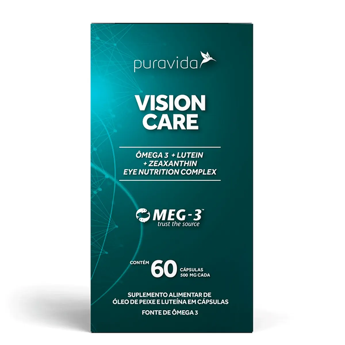 Vision Care Ômega 3 + Luteína + Zeaxantina Puravida 60 Cápsulas