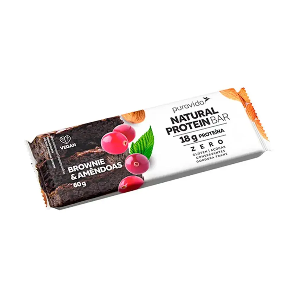 Bar Natural Protein Brownie E Amendoas Puravida 60g
