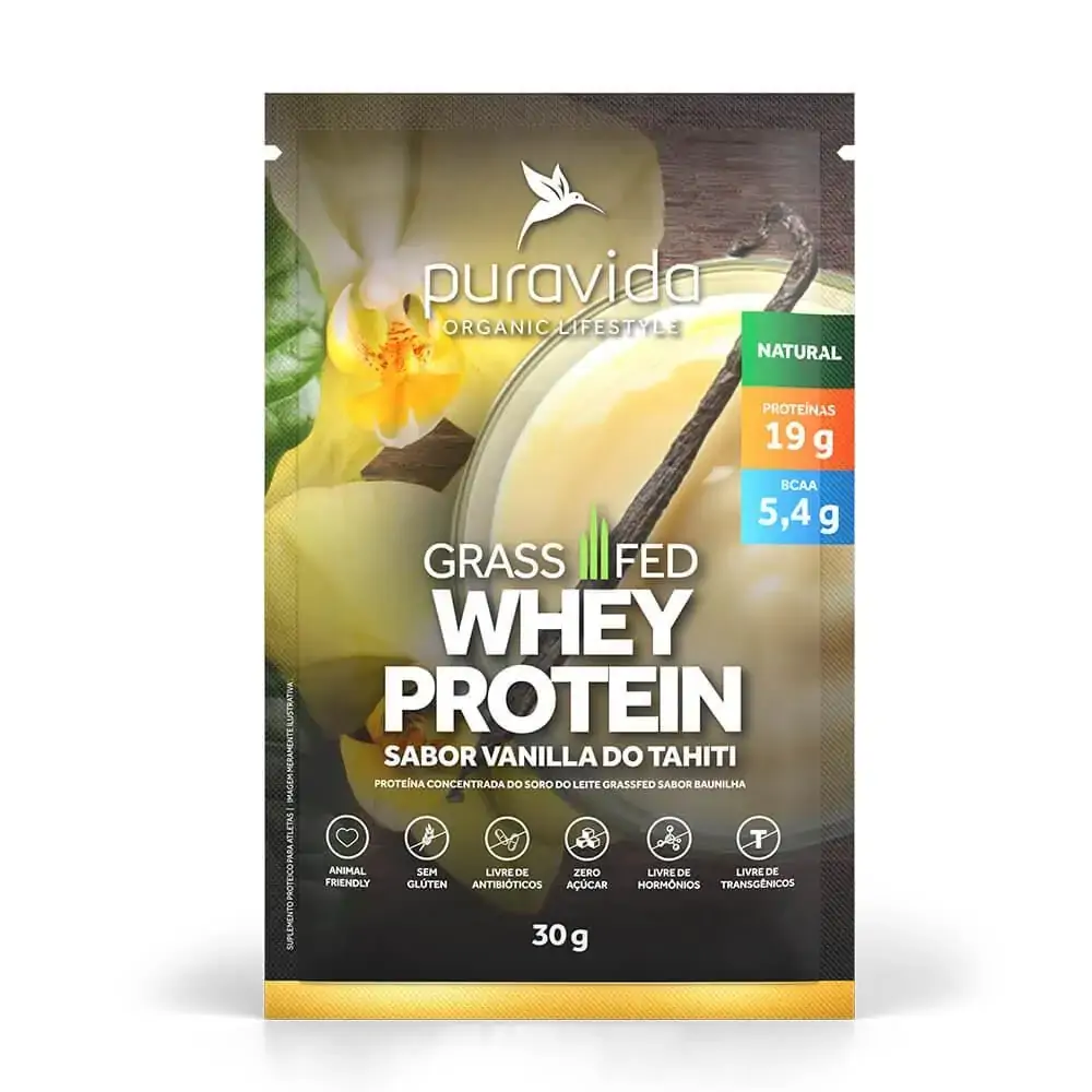 Grassfed Whey Protein Vanilla Tahiti Sachê Puravida