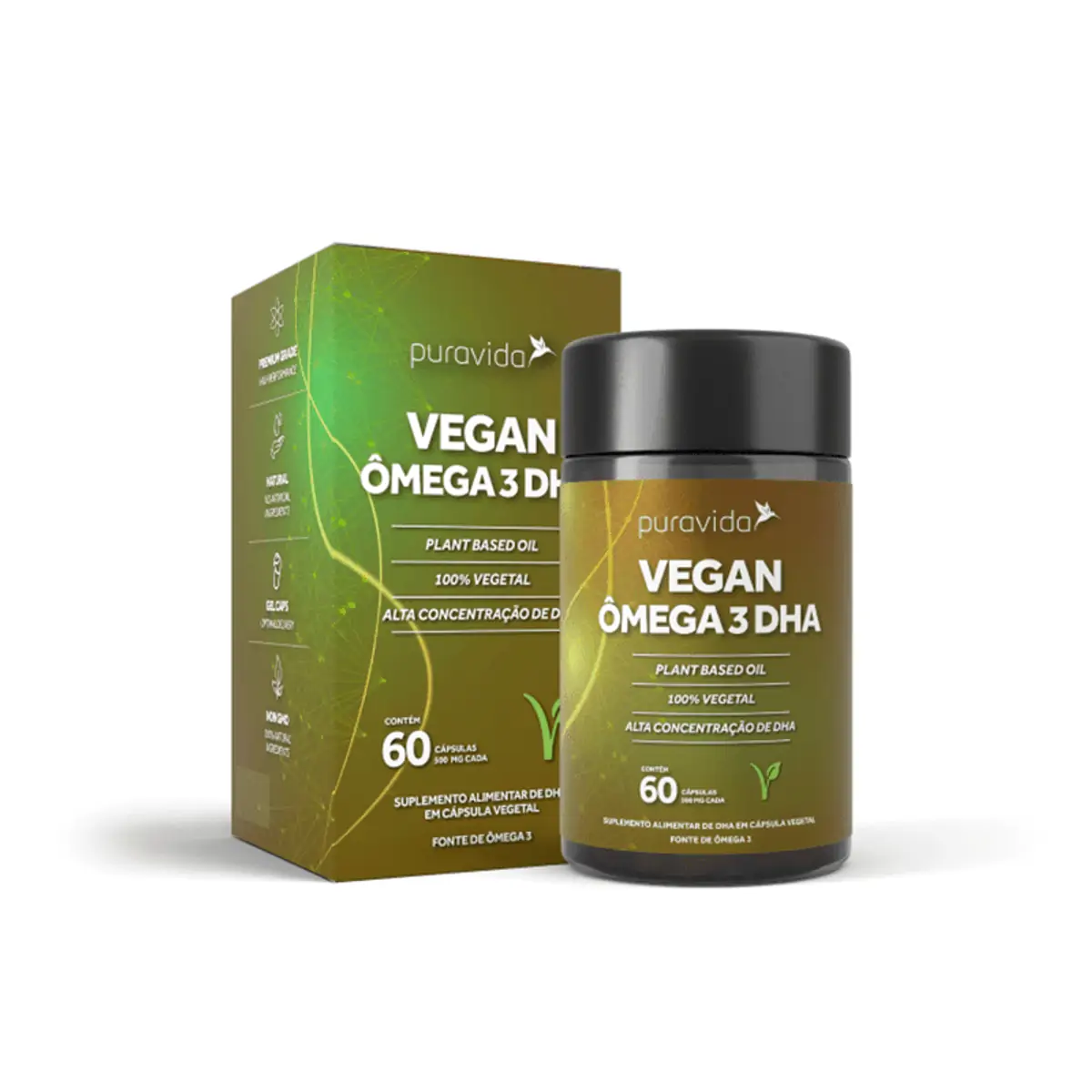 Ômega 3 DHA Vegano, Puravida