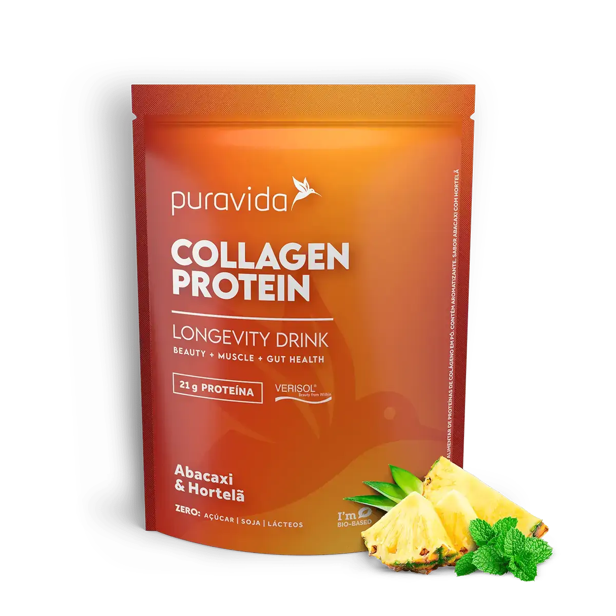 Collagen Protein Abacaxi e Hortelã Puravida 450g