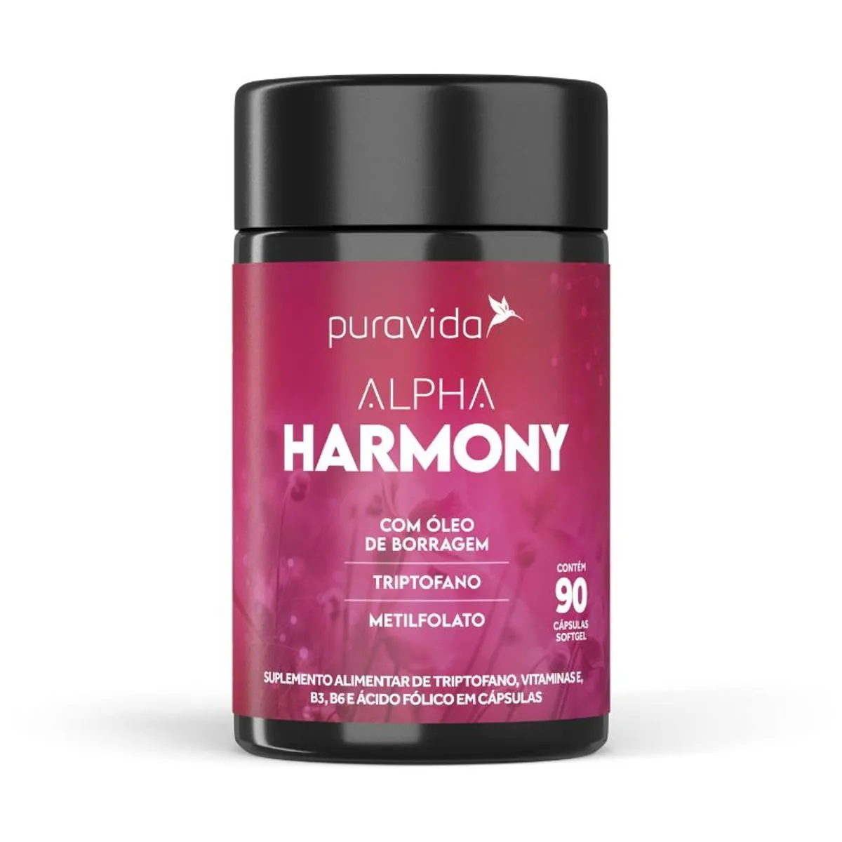 Alpha Harmony Triptofano e Metilfolato Puravida 90 Cápsulas