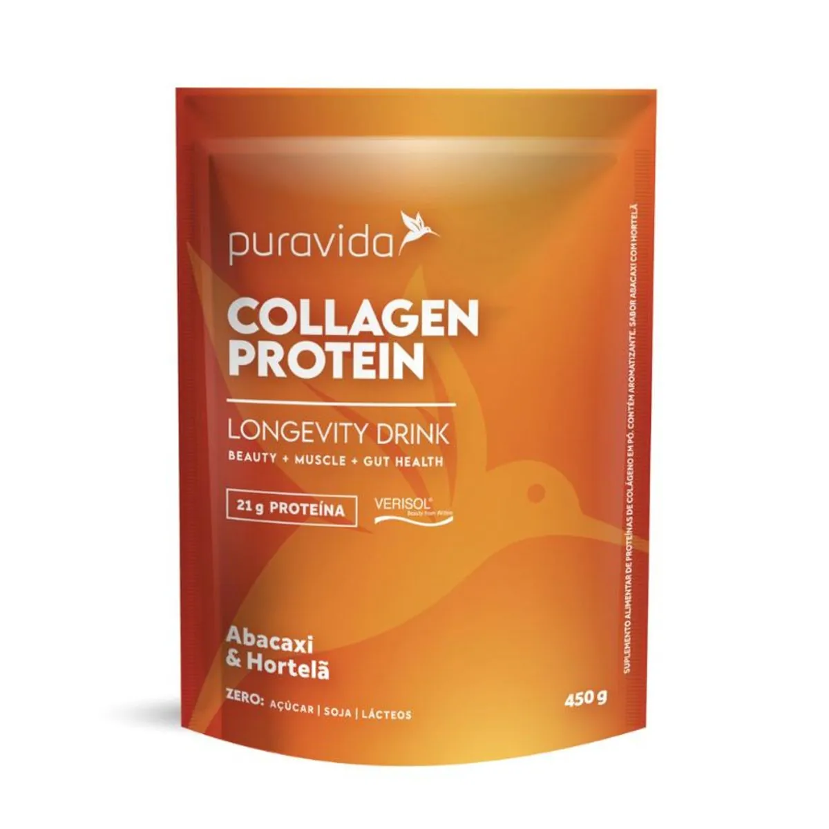 Collagen Protein Abacaxi E Hortela Pura Vida 450g