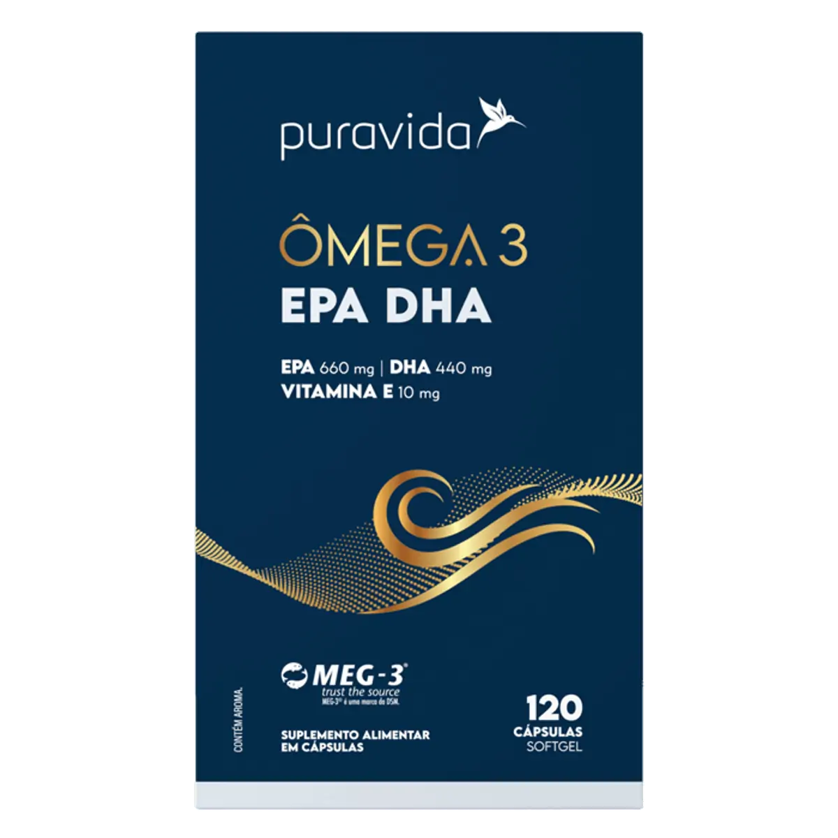 ômega 3 Epa Dha 660mg Puravida Caixa 120 Cápsulas Softgel