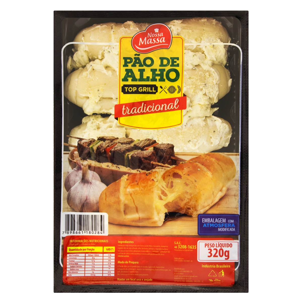 Pão De Alho Tradicional Nossa Massa Bandeja 320g