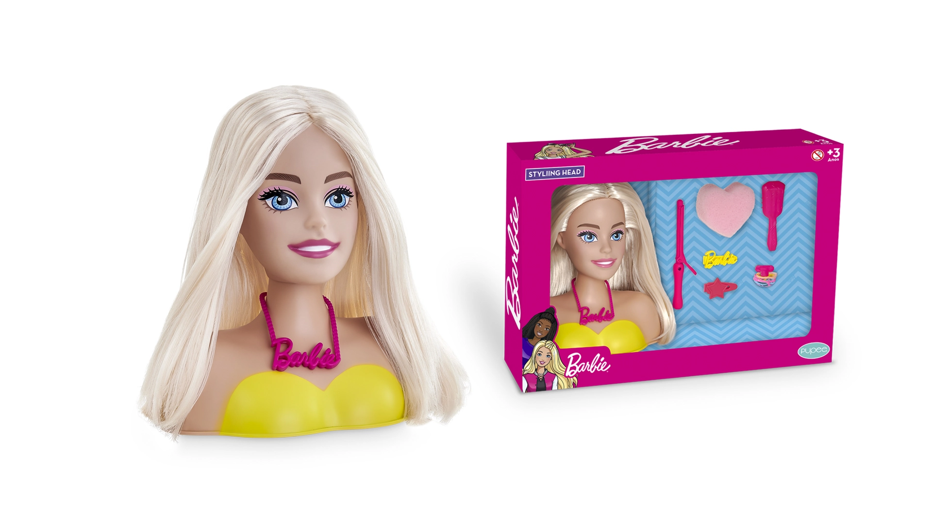 Boneca Barbie Styling Head Unique 1240 Pupee