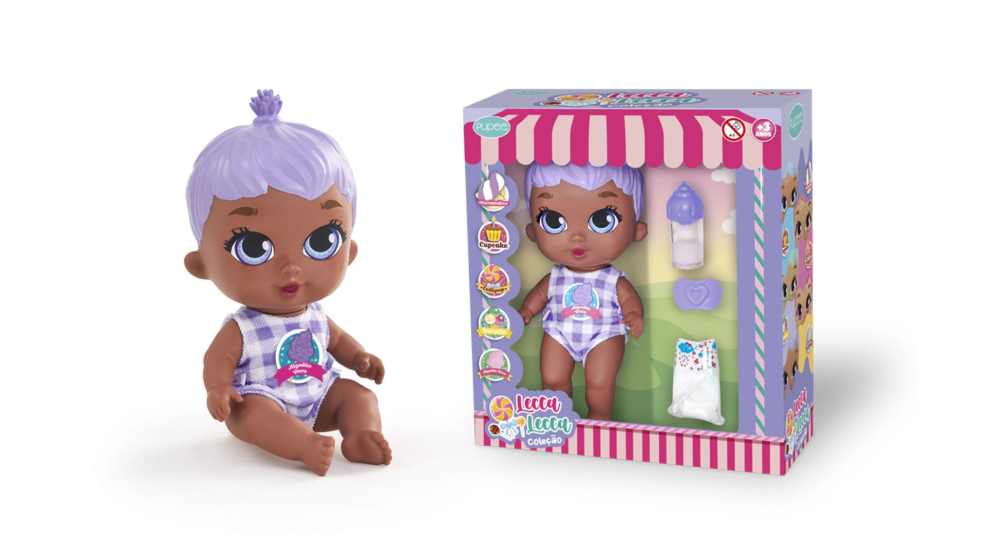Boneca Lecca Lecca Cabelo Lilas 1133 Pupee