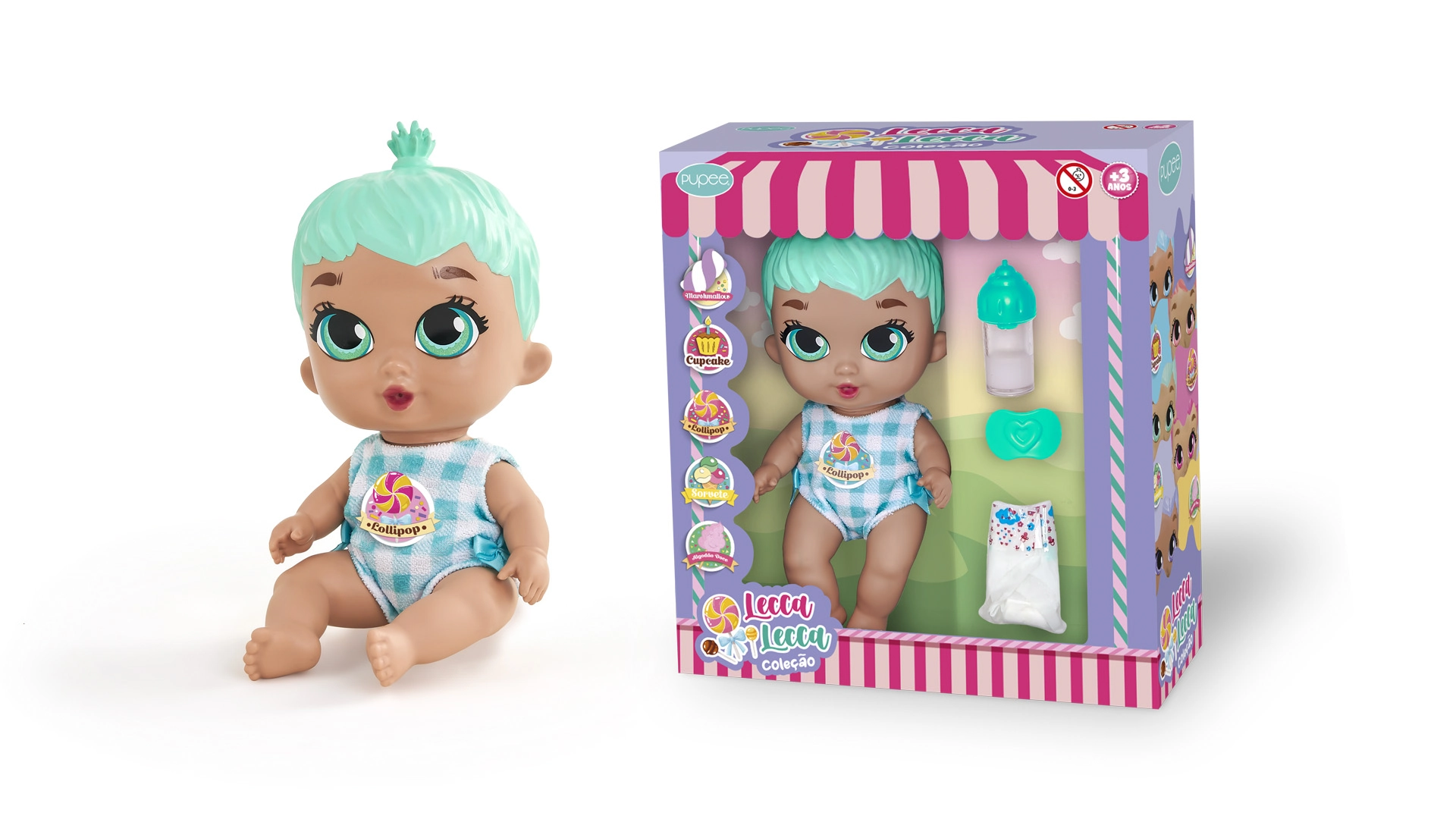 Boneca Lecca Lecca Cabelo Verde 1134 Pupee