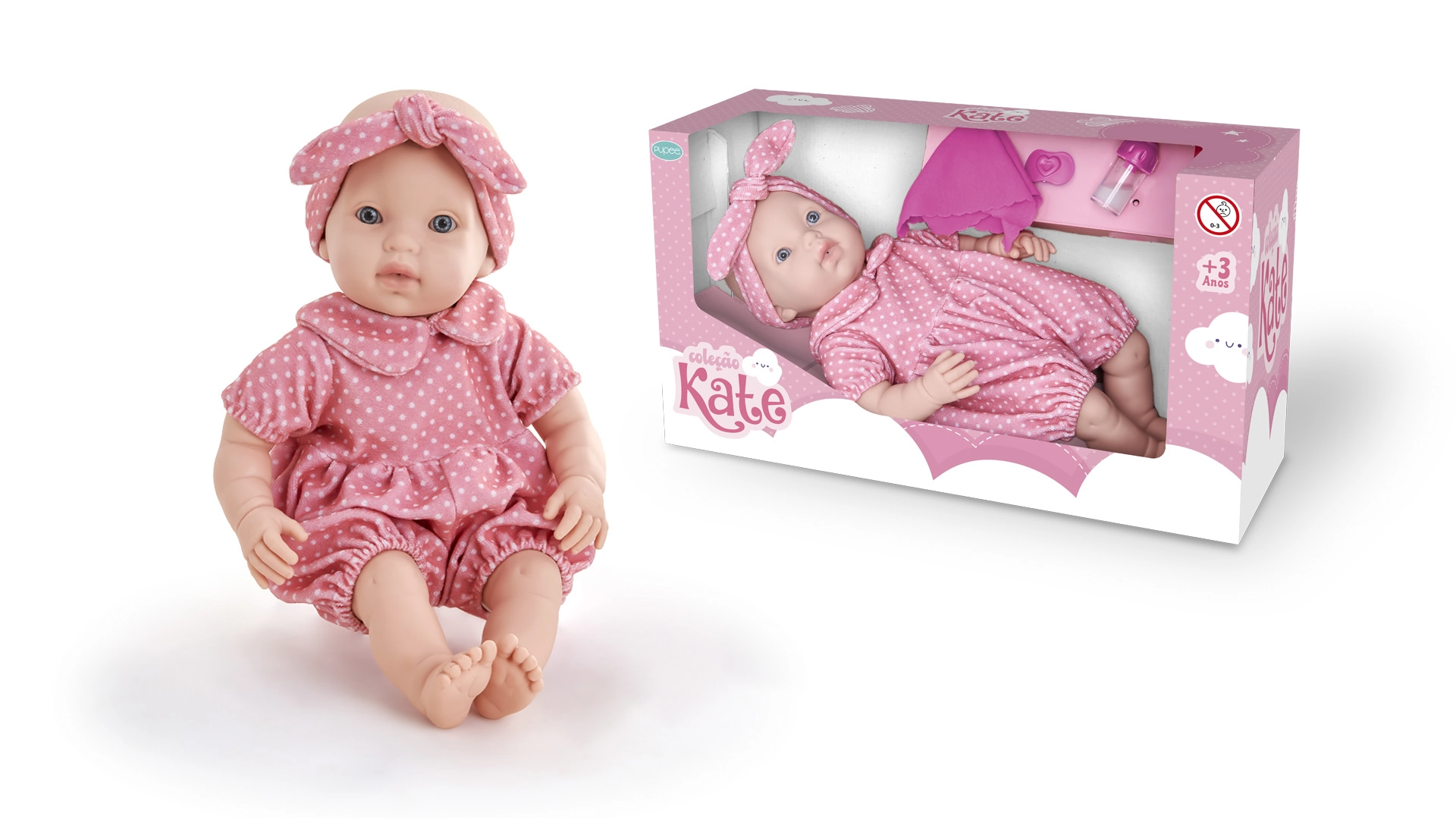 Boneca Kate Cuidados Deitada 1138 Pupee