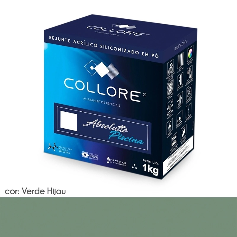Rejunte para Piscina Acqualeste Siliconado cor Verde Hijau - 1kg