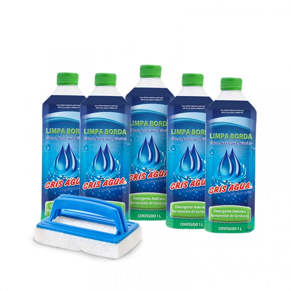 Kit 5 Limpa Bordas Cris Água Com Esponja Nautilus Para Piscinas