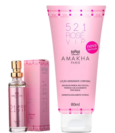 33072010 Kit Amakha Vip Rose Perfume Hidratante