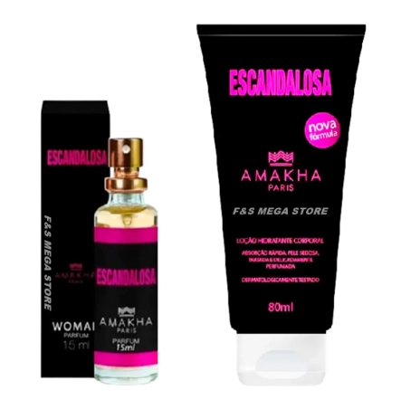 Kit Amakha Escandalosa Perfume 15ml Hidratante 80ml