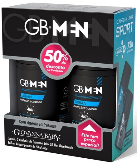 Kit Giovanna Baby Des Roll On Men C/2 50ml Desc 50 Segunda Urban