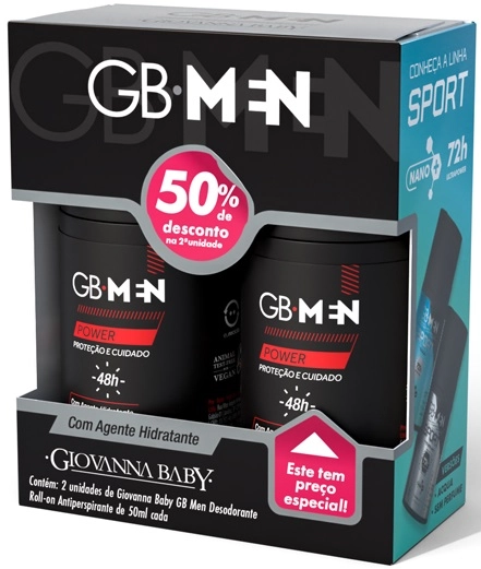 Kit Giovanna Baby Des Roll On Men C/2 50ml Desc 50 Segunda Power
