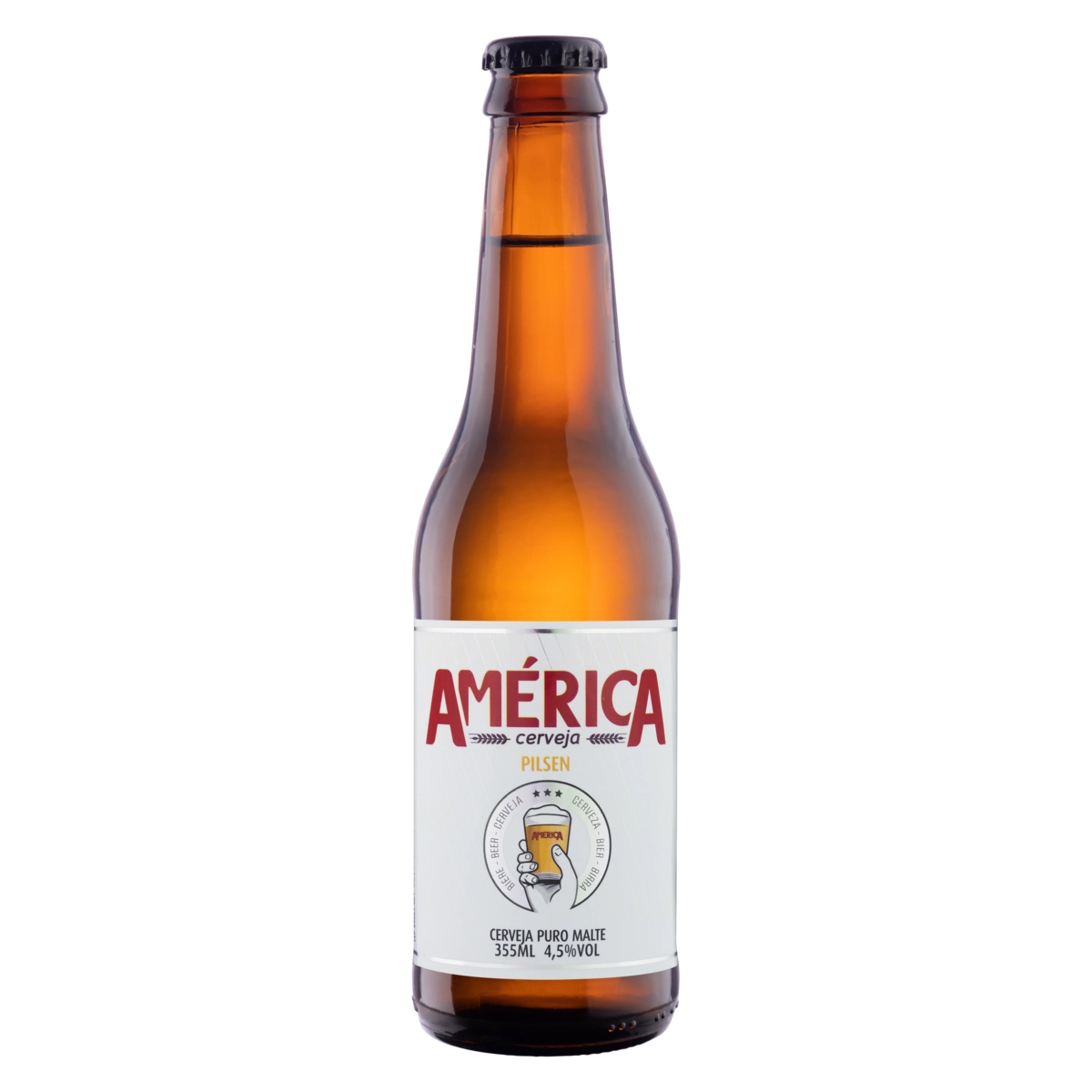 Cerveja Pilsen Puro Malte América Garrafa 355ml
