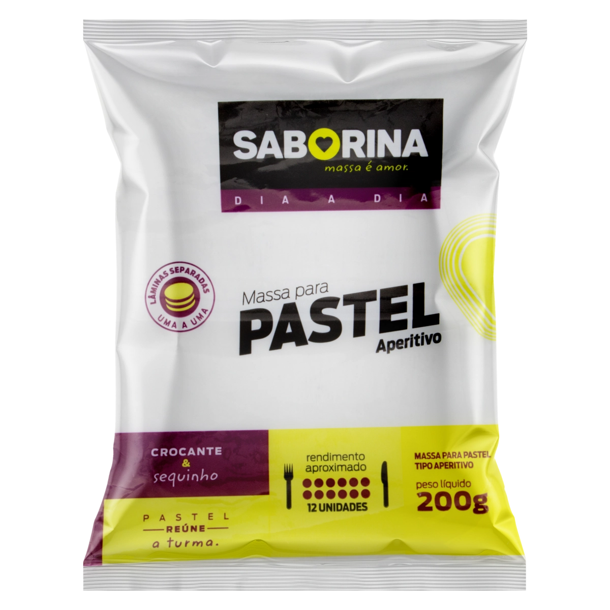 Massa Para Pastel Aperitivo Saborina Pacote 200g