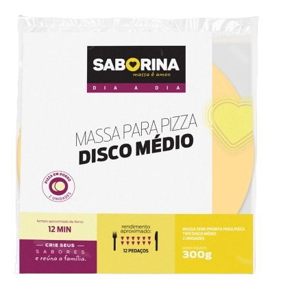 Massa Pizza B.saborina 300g Disco Medio