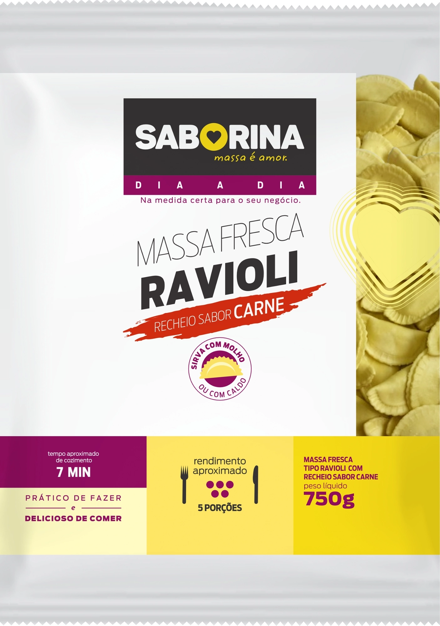 Ravioli Saborina Carne 750g
