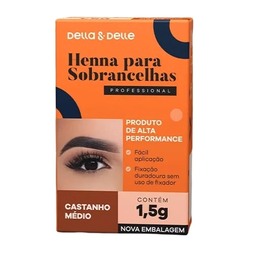 Henna Para Sobrancelhas 1,5g Castanho Medio Della Delle
