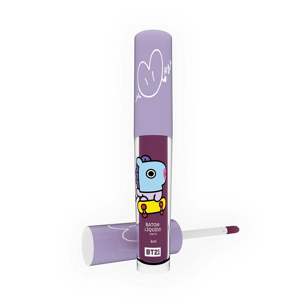 Batom Líquido Roxo Bt21 Velvet Matte Mang Cor Purple Star