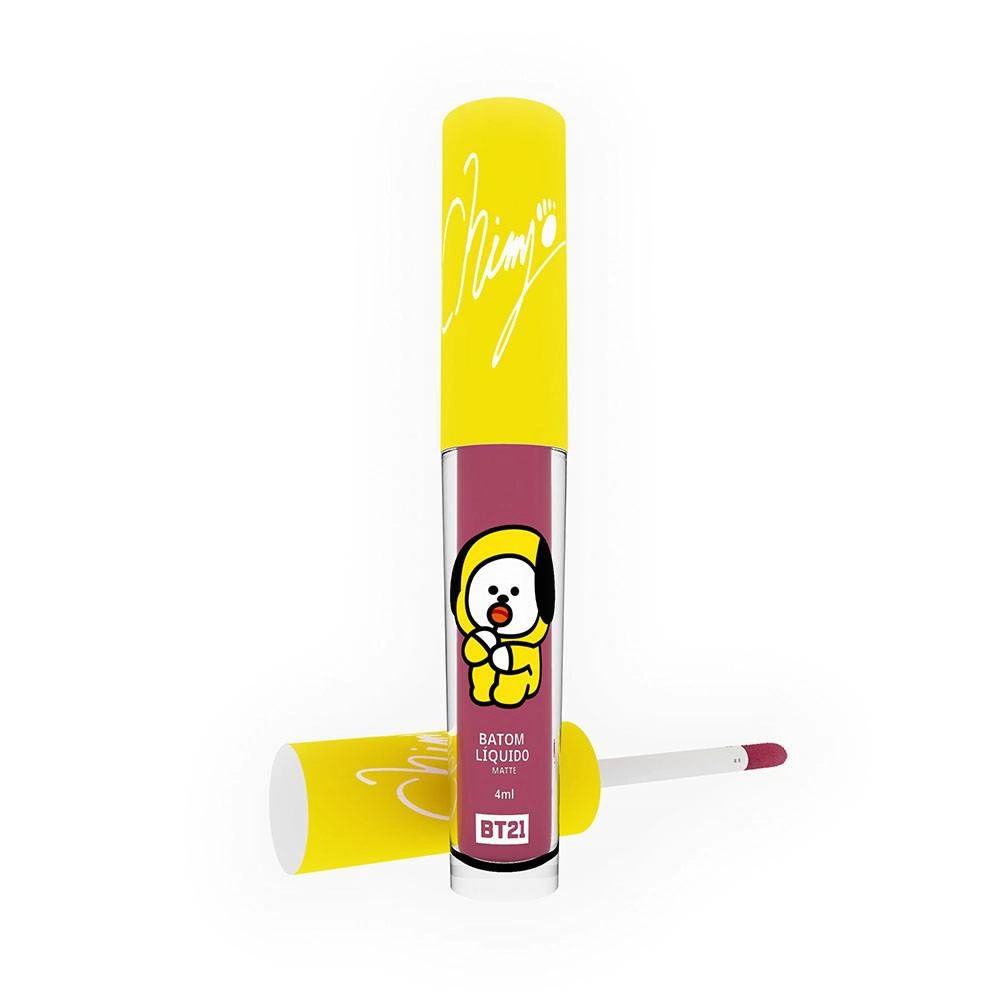 Batom Líquido Pink Pastel Bt21 Velvet Matte Chimmy Cor Rose Star