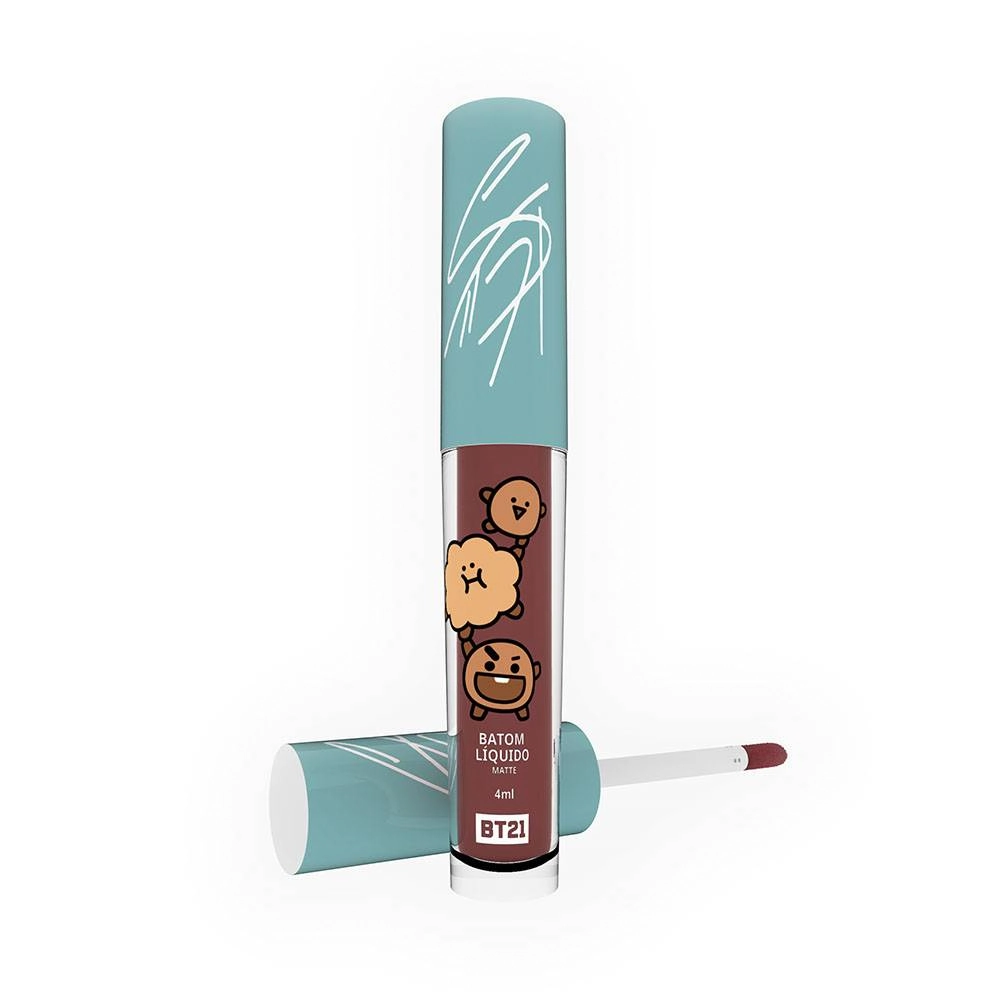 Batom Líquido Nude Chocolate Bt21 Velvet Matte Shooky Cor Cocoa Star