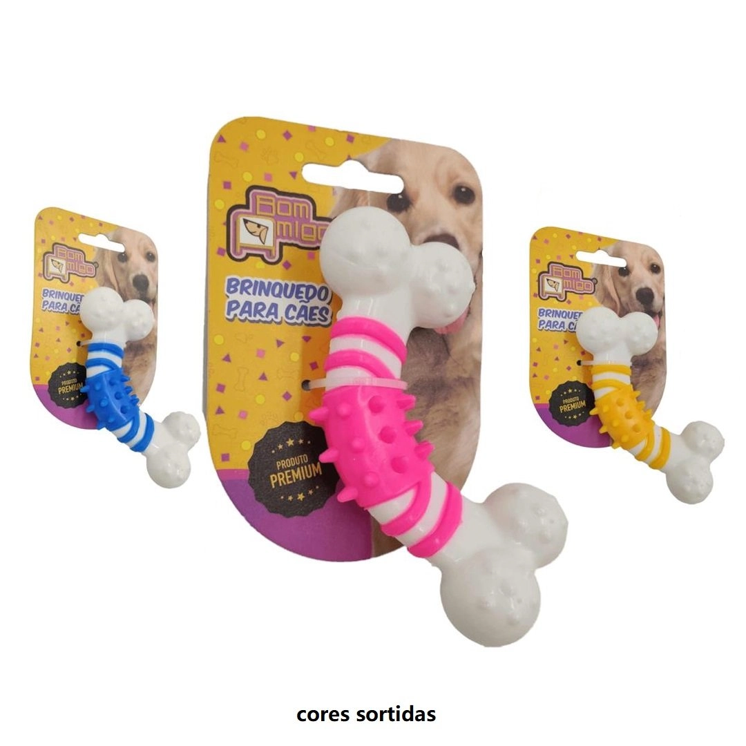 Brinquedo Mordedor Nylon Osso Torto Para Cães Bom Amigo Un
