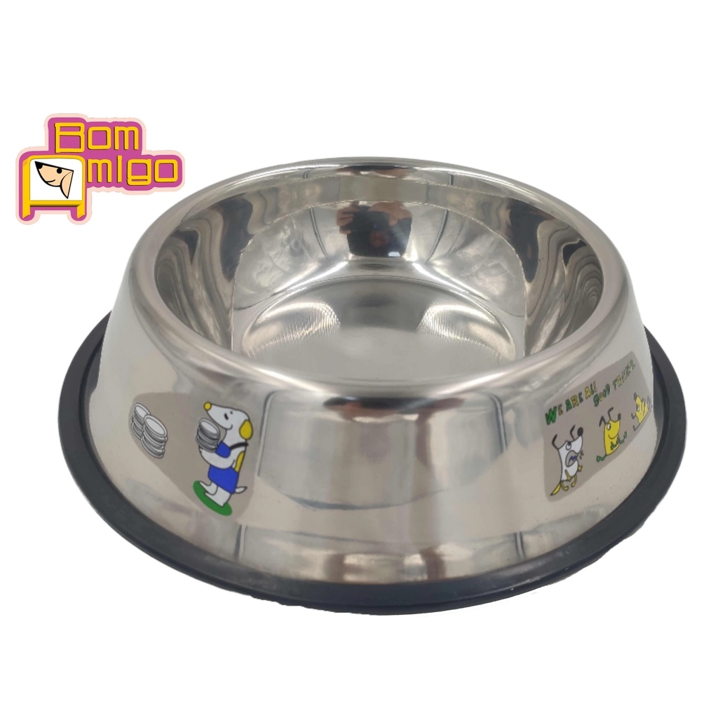 Comedouro Inox Animate G Bom Amigo