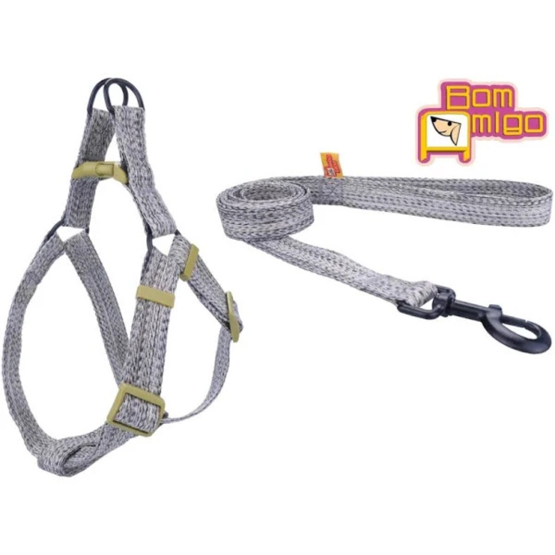 Peitoral Com Guia Mescla Para Cachorros E Pets Diversas Cores Tamanho G Bom Amigo