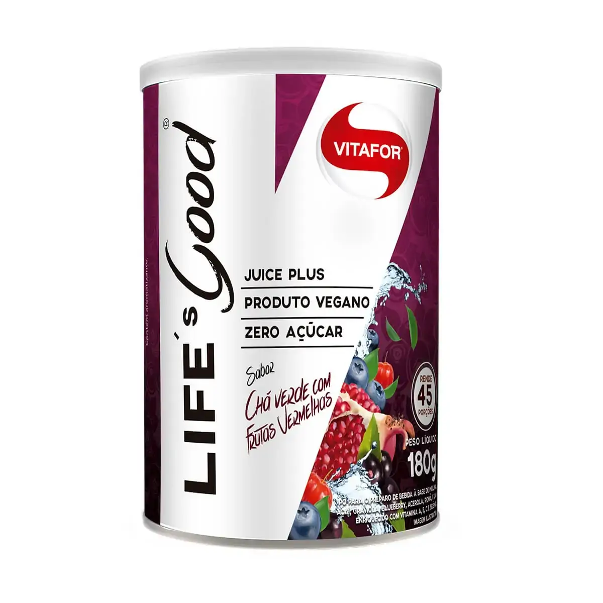 Life's Good Chá Verde com Frutas Vermelhas e Inulina Vitafor 180g