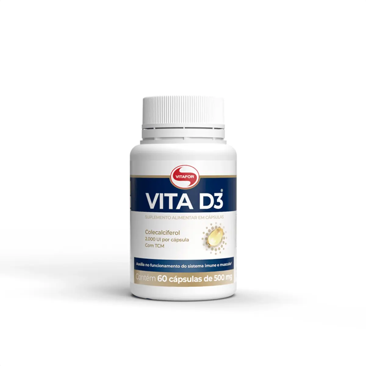 Vita D3 2000ui Vitafor 500mg com 60 cápsulas