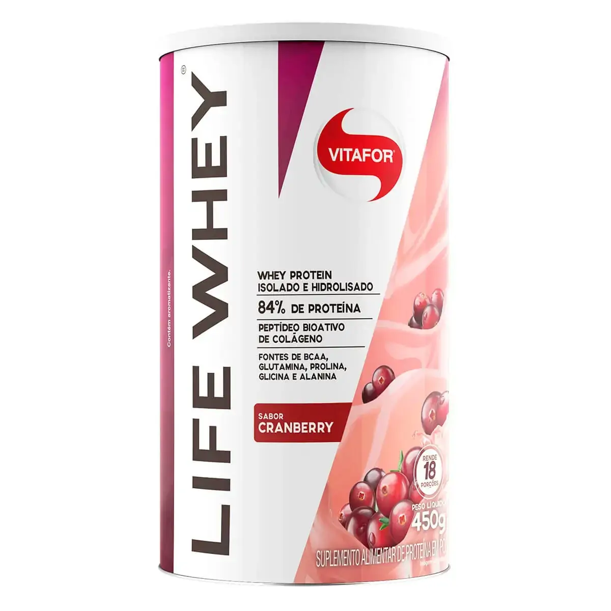 Life Whey Suplemento para Atletas Cranberry Vitafor 450g