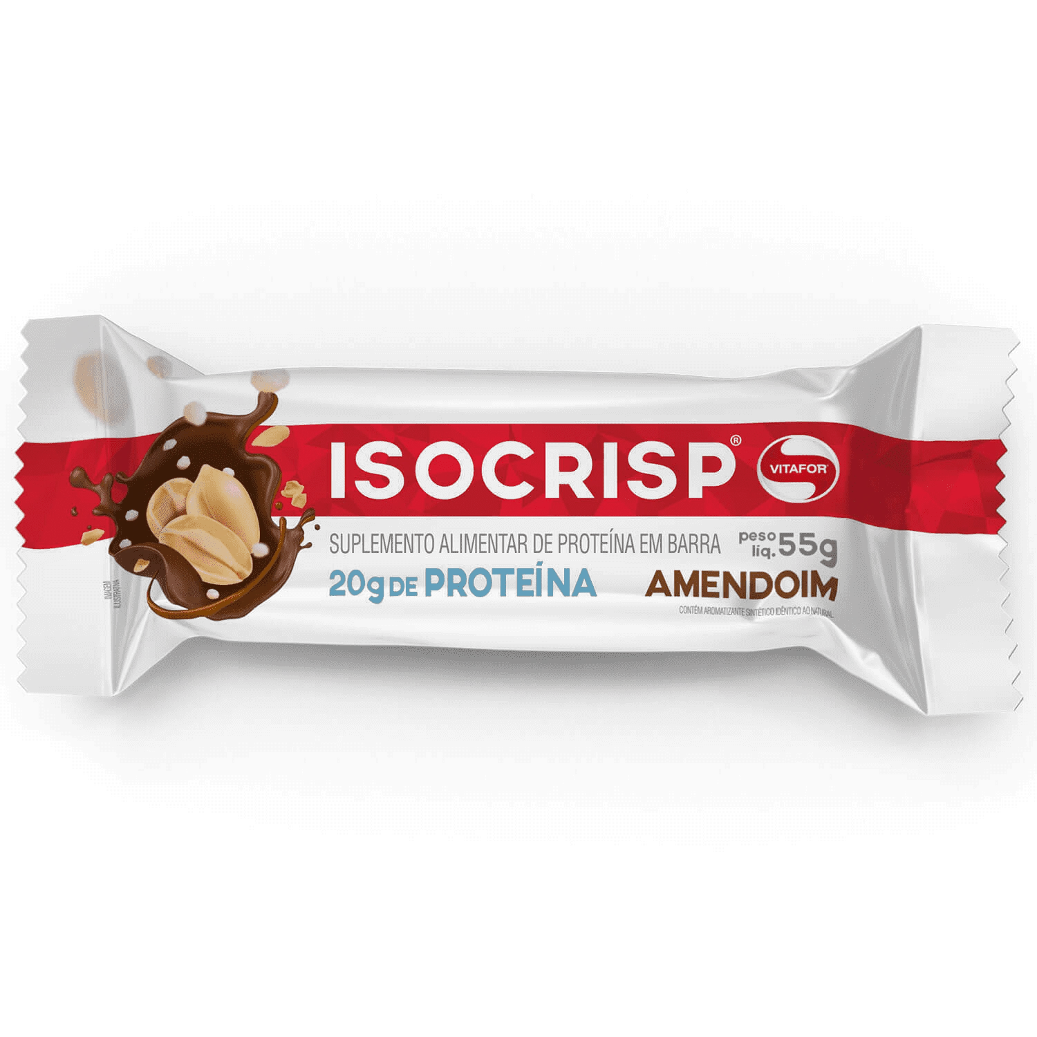 Isocrisp Bar Barra de Proteína Sabor Amendoim Vitafor 55g