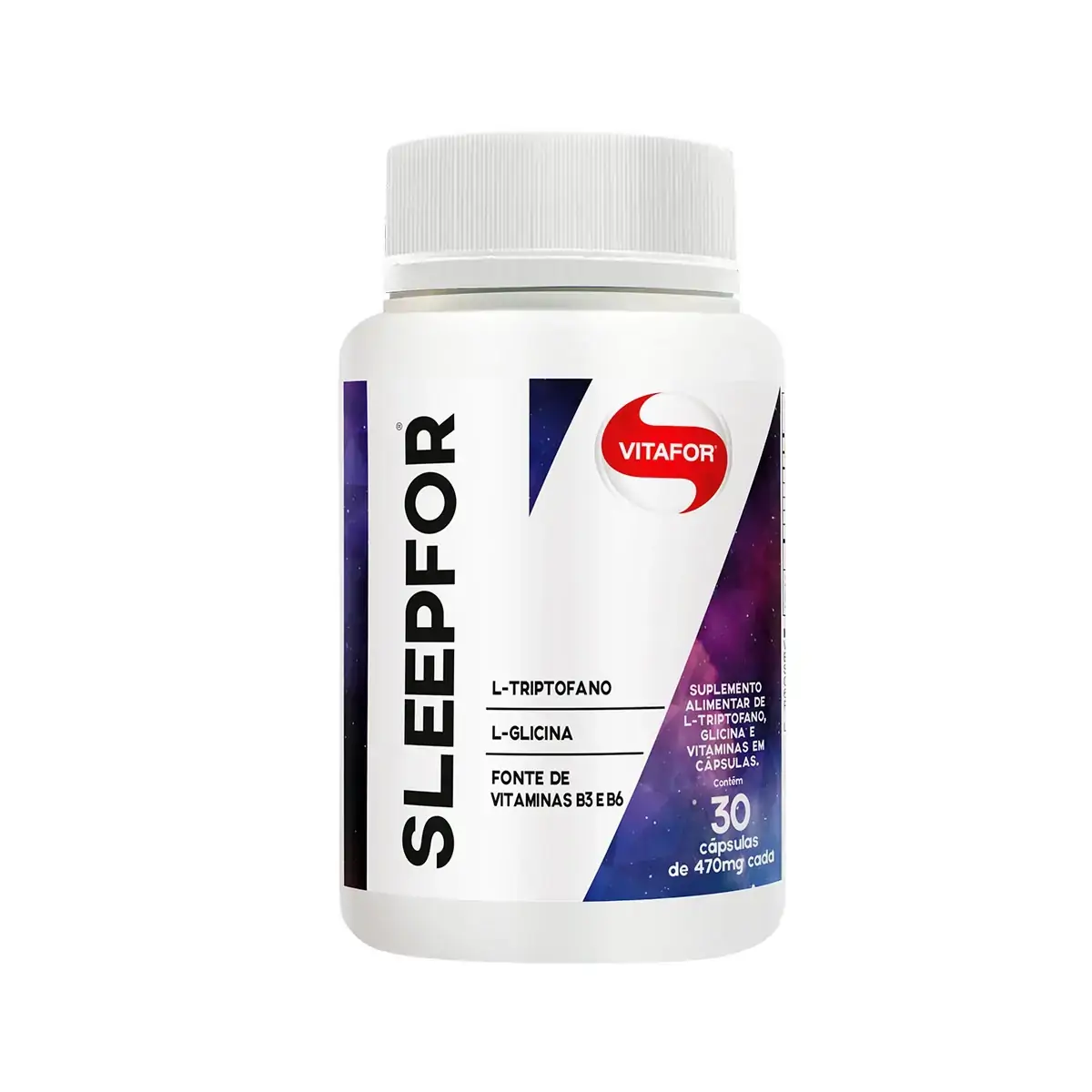 Sleepfor L-Triptofano, Glicina, Vitamina B3 e B6 470mg Vitafor 30 Cápsulas