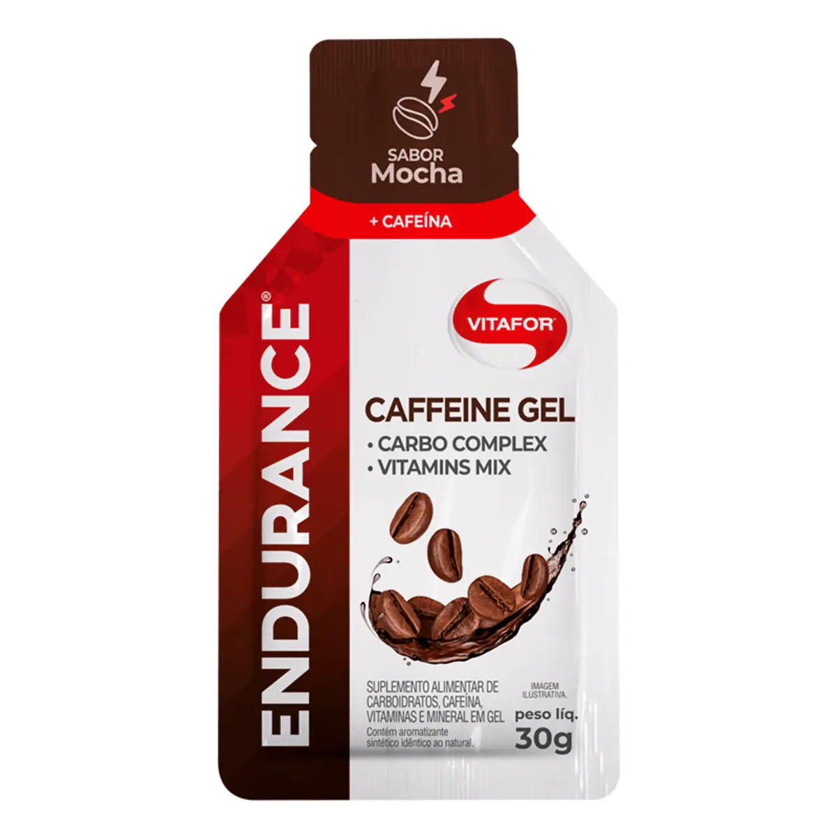 Endurance Caffeine Carboidrato em Gel Mocha Vitafor 30g