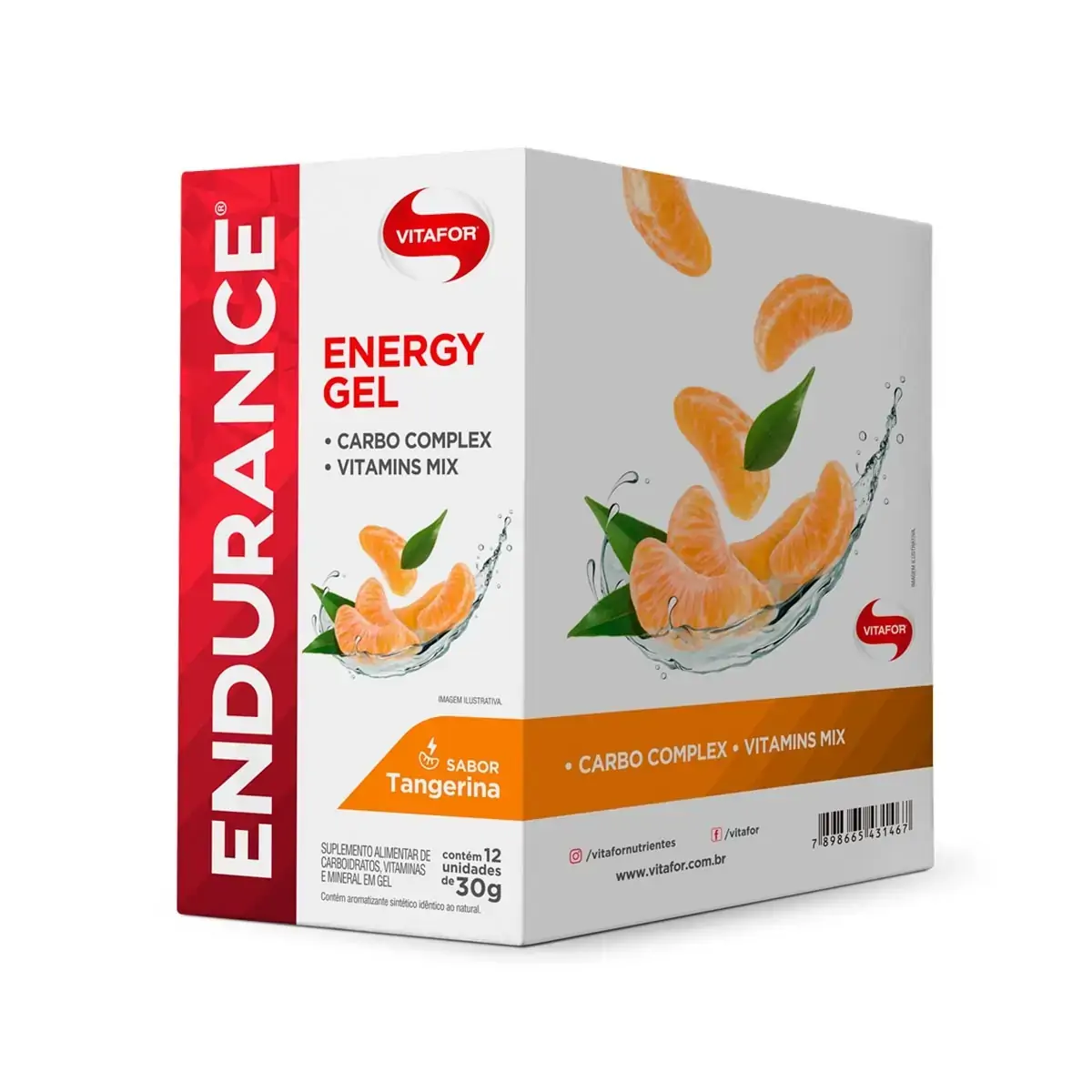 Endurance Energy Gel Vitafor Caixa 12 sachês Tangerina