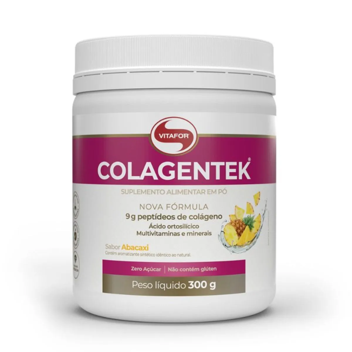Colágeno Colagentek Sabor Abacaxi Vitafor 300g