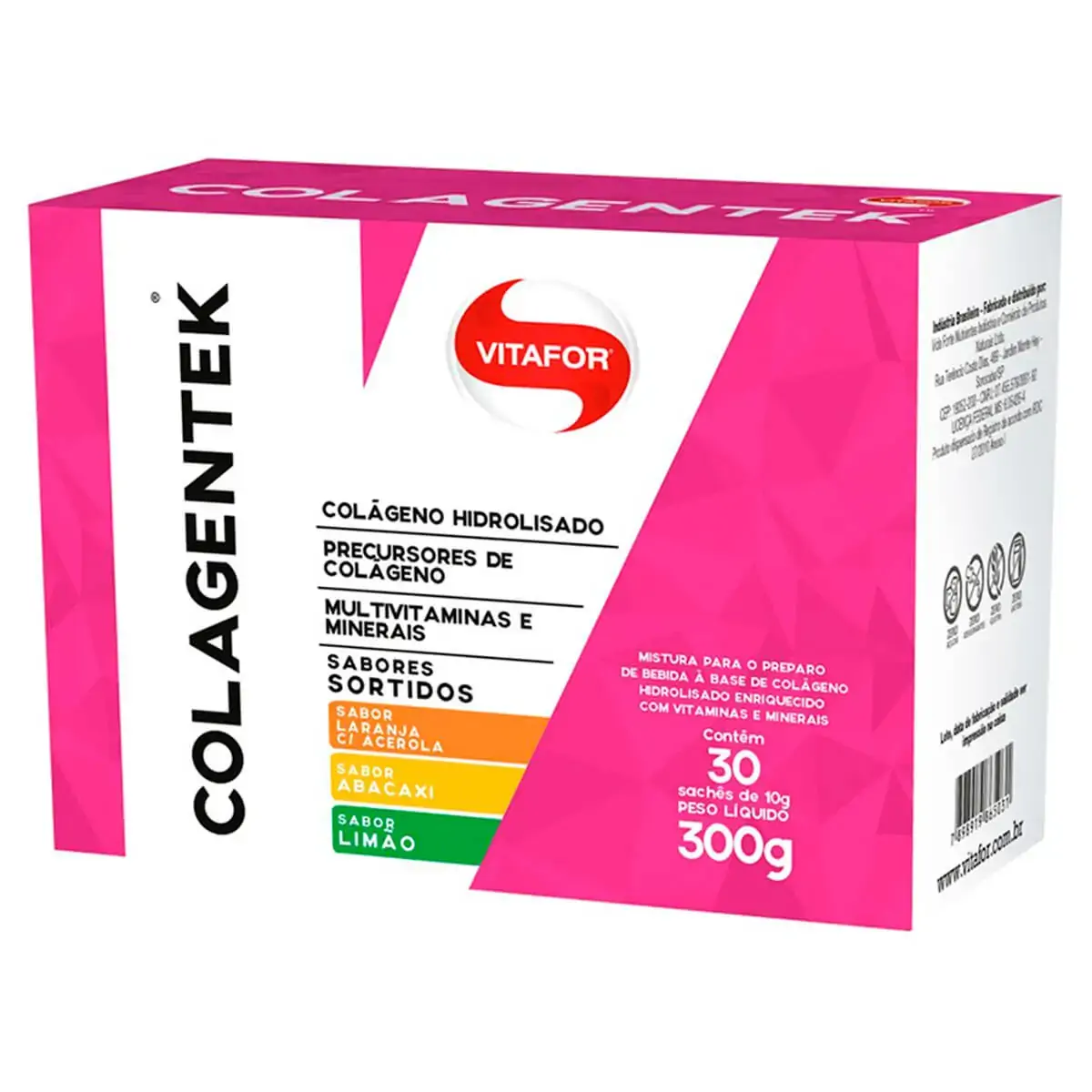 Colã¡geno Hidrolisado Em Pã Colagentek Vitafor Com 30 Sachã S De 10g
